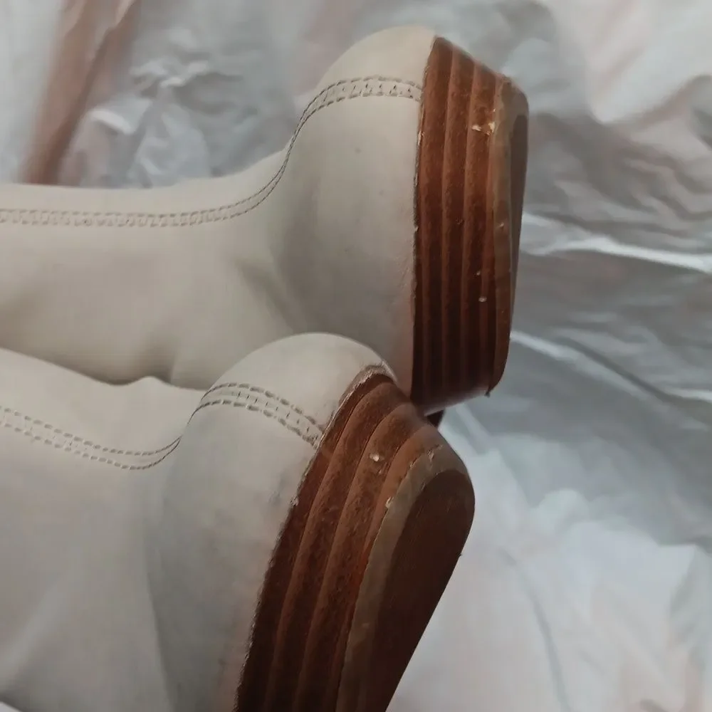 Jennifer Lopez Women's Cream Wedge Ankle Boots Size 7